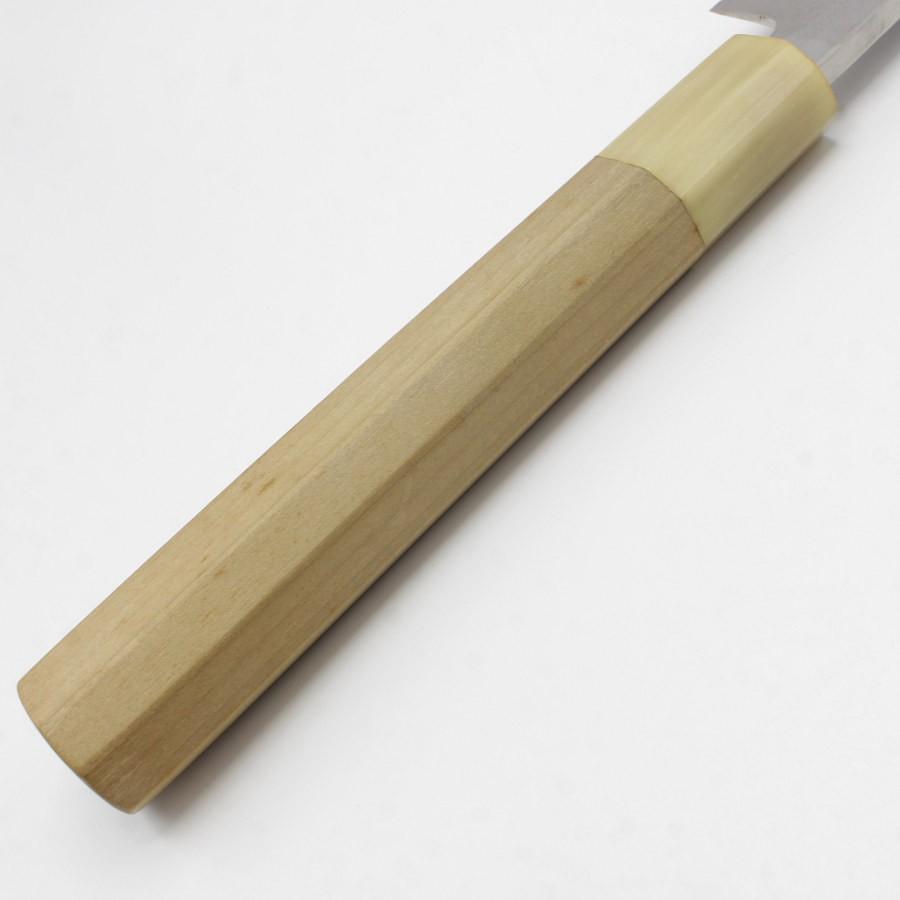 ボーナスストア+5％【美品】左海泉〓守 霞 純鋼 白一鋼 柳包丁 霞 尺一 朴柄八角柄 朴鞘付 刃渡り約330mm 白紙1号 和包丁 柳刃 |  | 06