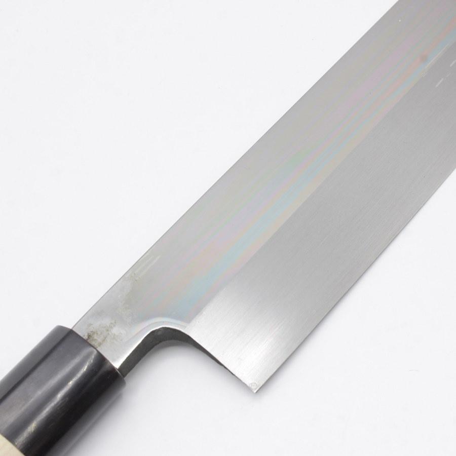 ボーナスストア+5％【未使用】本焼 青鋼 菜切薄刃包丁 七寸半 栗型柄 鏡面 刃渡り約230mm 和包丁 |  | 03