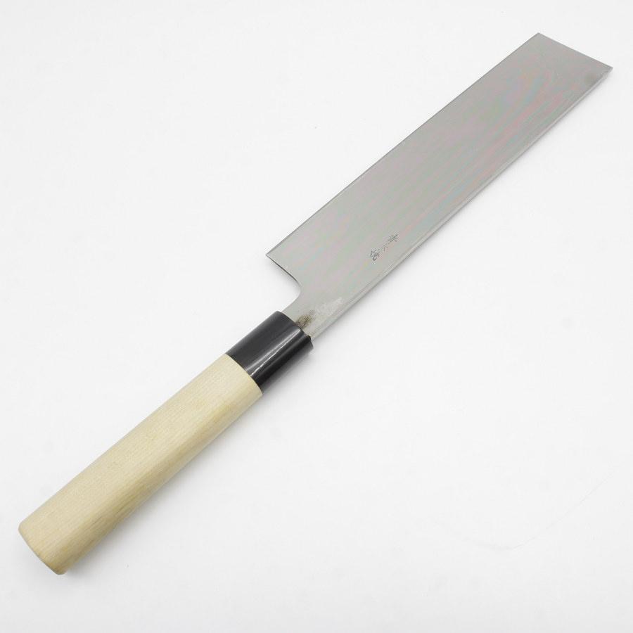 ボーナスストア+5％【未使用】本焼 青鋼 菜切薄刃包丁 七寸半 栗型柄 鏡面 刃渡り約230mm 和包丁 |  | 05