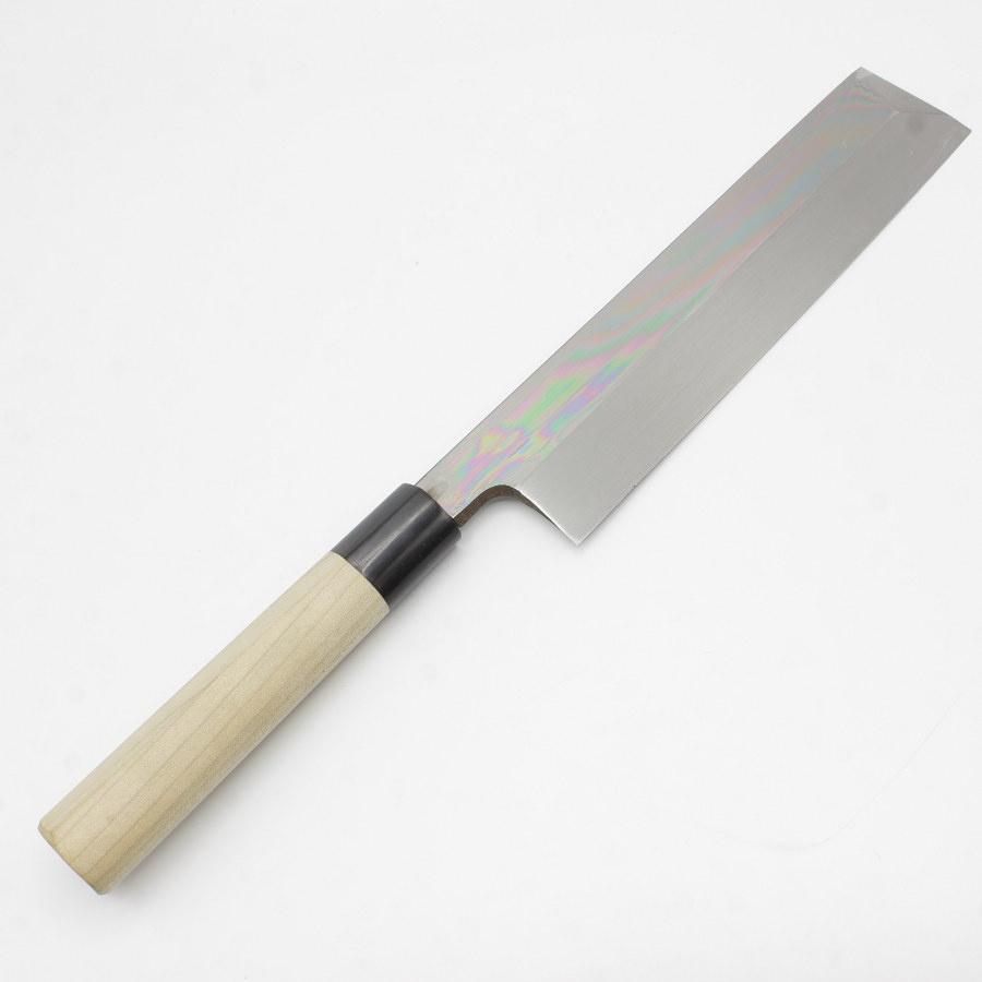 ボーナスストア+5％【未使用】本焼 青鋼 菜切薄刃包丁 七寸半 栗型柄 鏡面 刃渡り約230mm 和包丁 | 