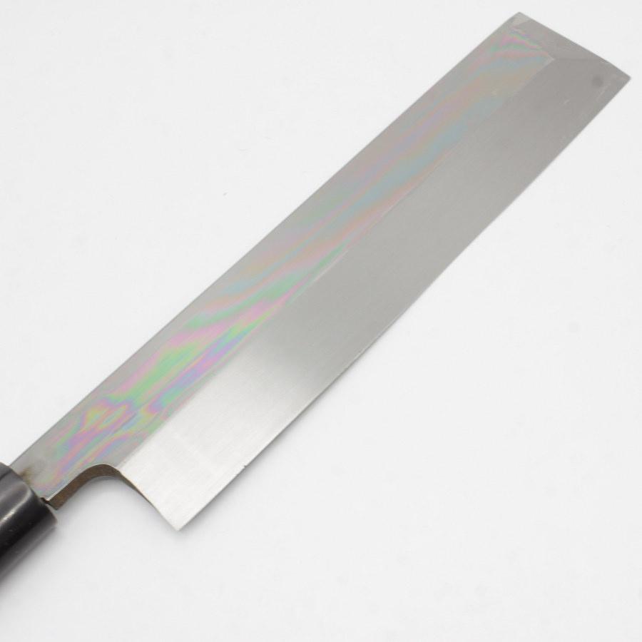 ボーナスストア+5％【未使用】本焼 青鋼 菜切薄刃包丁 七寸半 栗型柄 鏡面 刃渡り約230mm 和包丁 |  | 01