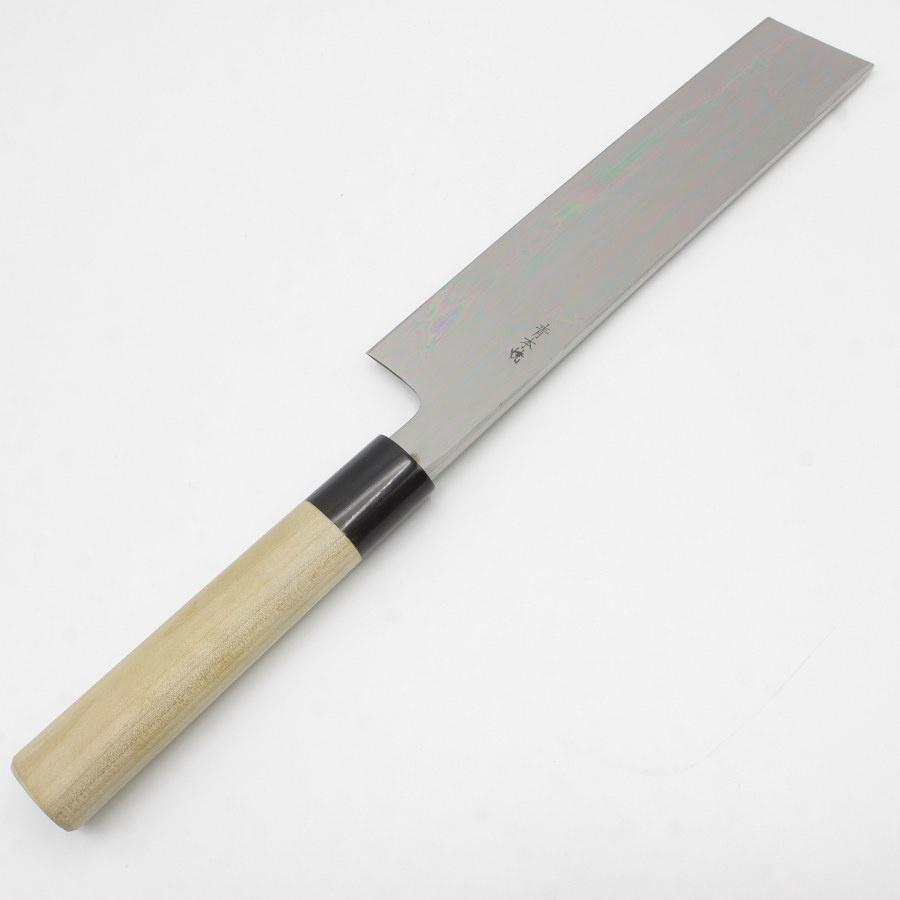 ボーナスストア+5％【未使用】本焼 青鋼 菜切薄刃包丁 七寸半 栗型柄 鏡面 刃渡り約230mm 和包丁 |  | 05