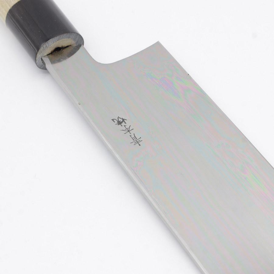 ボーナスストア+5％【未使用】本焼 青鋼 菜切薄刃包丁 七寸半 栗型柄 鏡面 刃渡り約230mm 和包丁 |  | 07