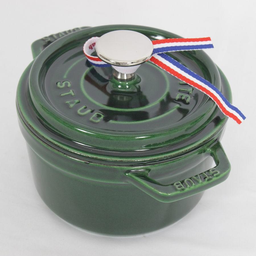 ボーナスストア+5％【新品】ストウブ ココット ラウンド バジルグリーン 14cm 40509-796 ホーロー 両手鍋 本体 |  | 02