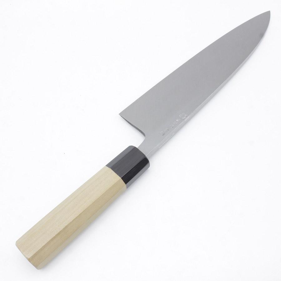 【ボーナスストア+5％】【未使用】源昭忠 白鋼 出刃包丁 八半 八角柄 刃渡り約240mm 和包丁 |  | 05