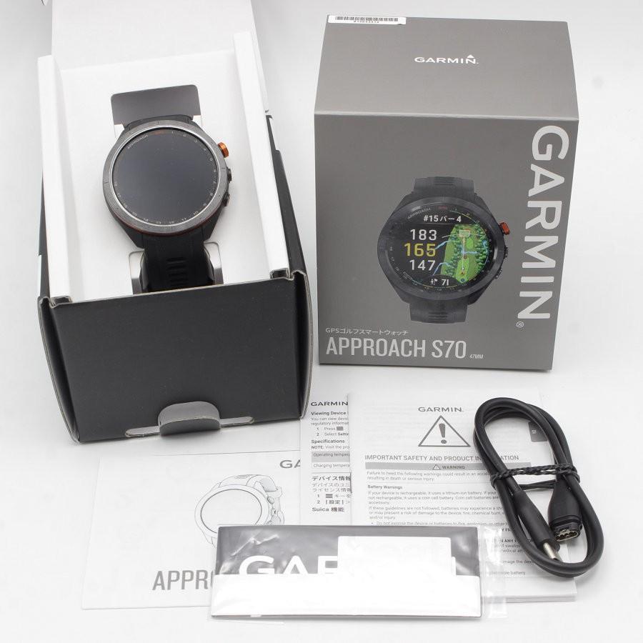 ボーナスストア+5％【美品】GARMIN Approach S70 47mm Black 010-02746 