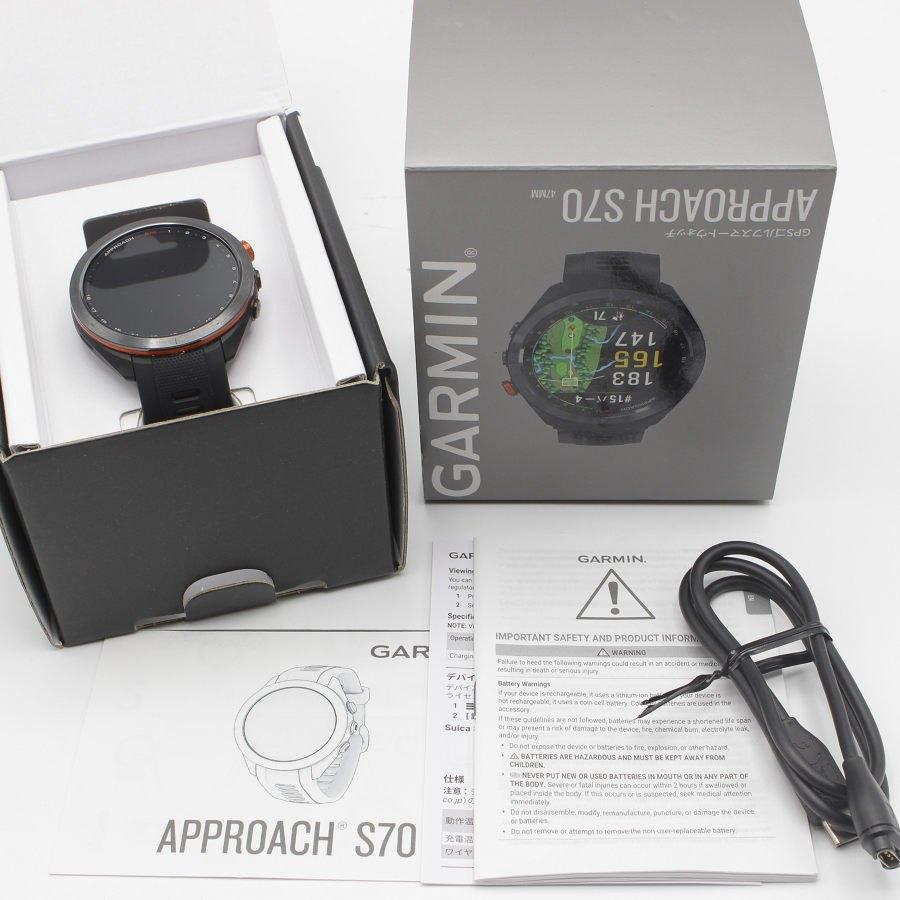 ボーナスストア+5％【美品】GARMIN Approach S70 47mm Black 010-02746  