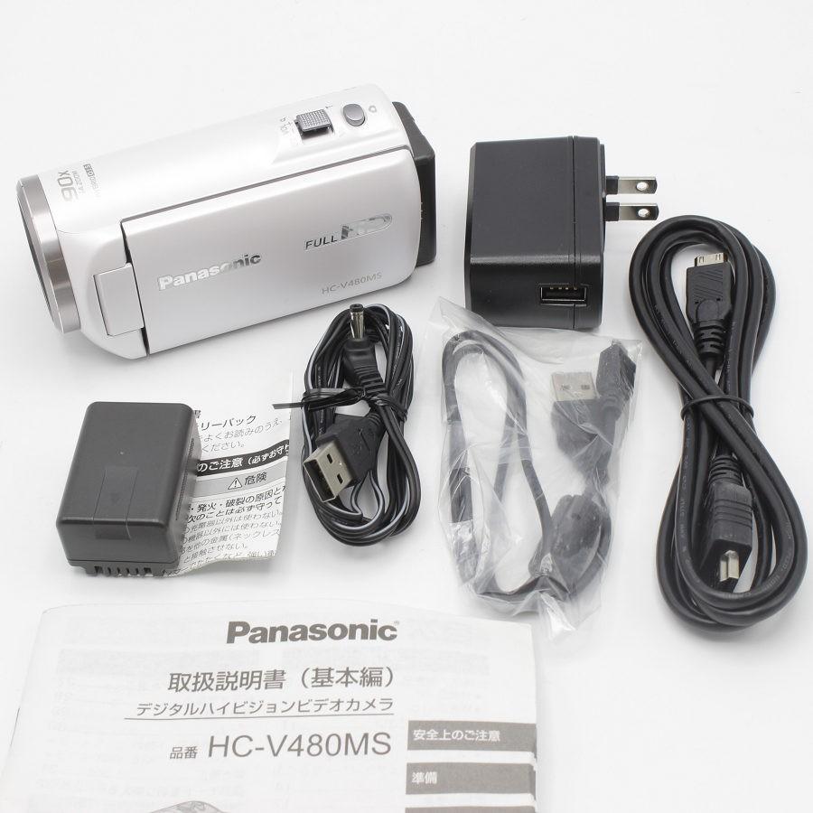 ボーナスストア+5％【美品】パナソニック HC-V480MS-W ホワイト