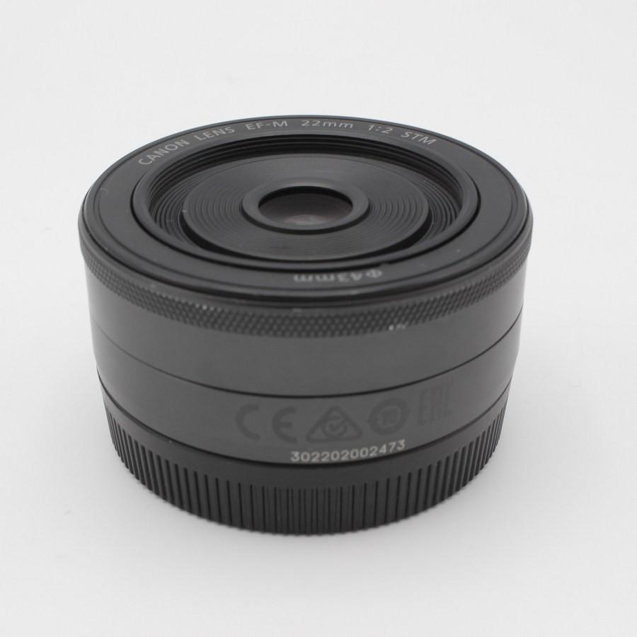 ボーナスストア+5％【美品】Canon EF-M22mm F2 STM ブラック 単焦点 