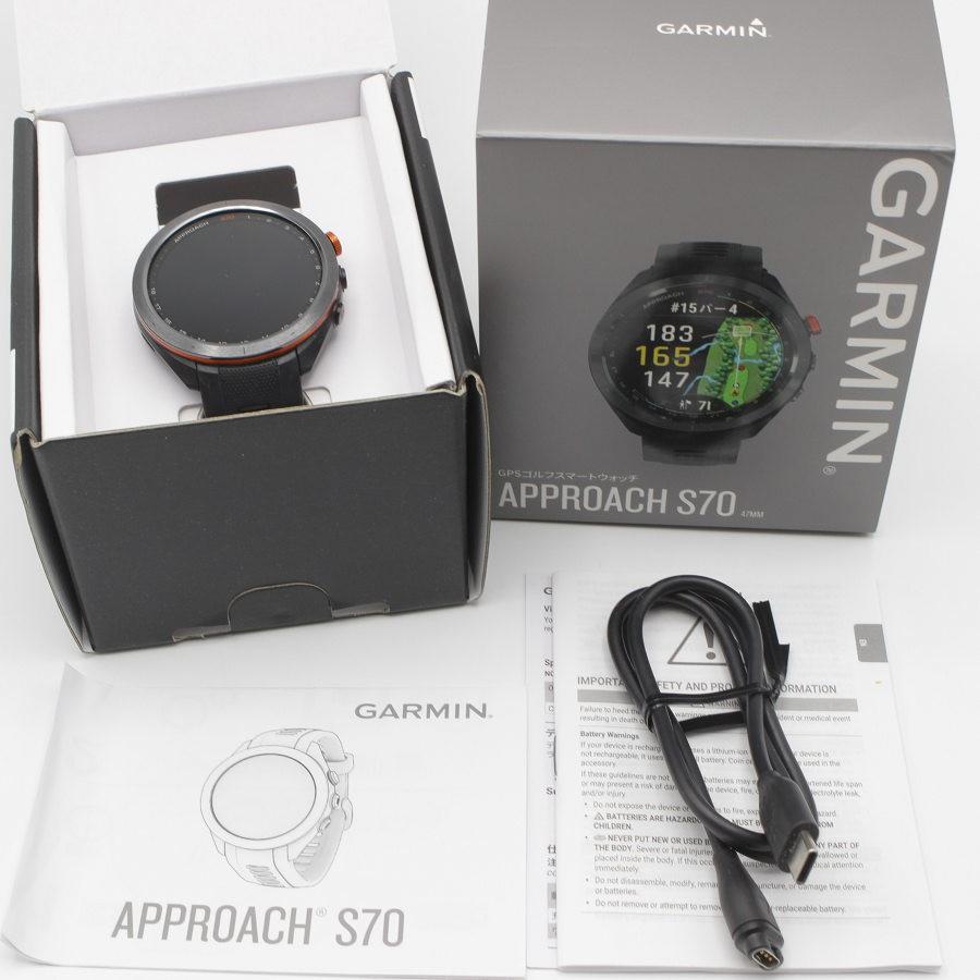 ボーナスストア+5％【美品】GARMIN Approach S70 47mm Black 010-02746  