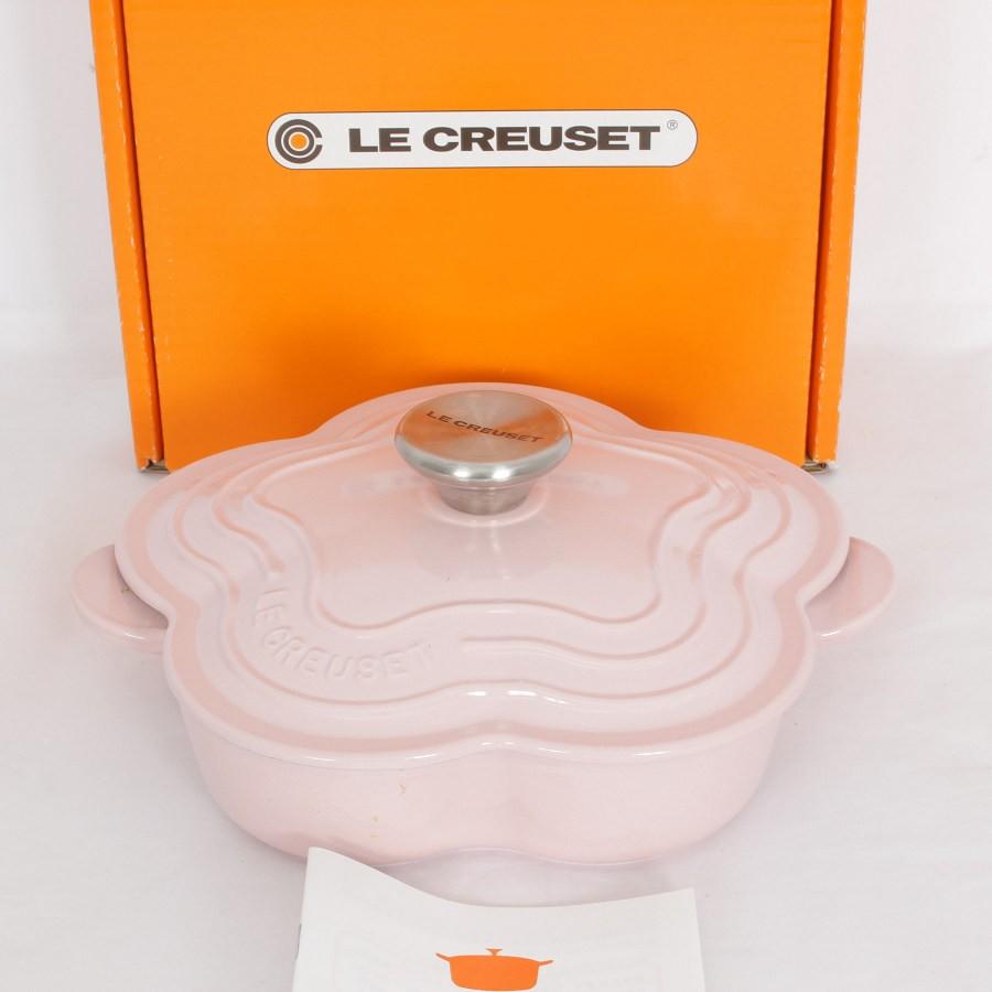 未使用　ル・クルーゼ プレート フルール 20cm シフォンピンク 未使用 ル・クルーゼ プレート フルール 20cm シフォンピンク