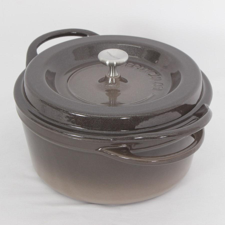 ボーナスストア+5％【美品】バーミキュラ オーブンポットラウンド 18cm BRN18R パールブラウン 無水 ホーロー 両手鍋 本体 |  | 01