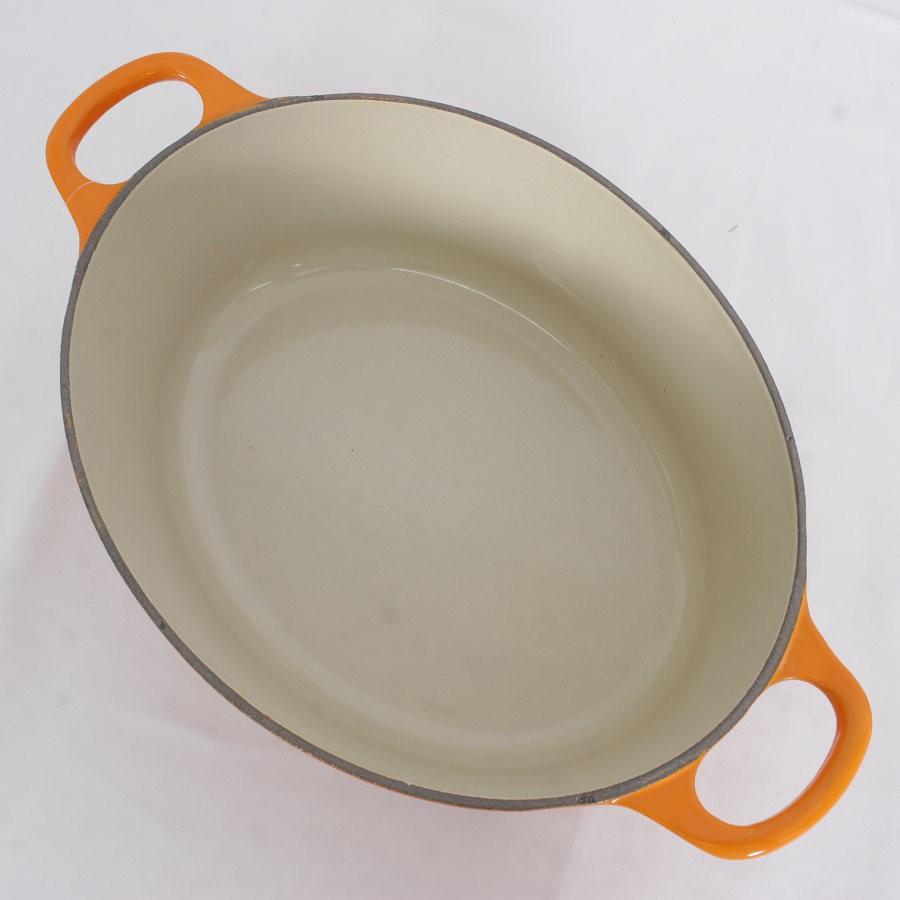 LE CREUSET ルクルーゼ　ココットオーバル　25㎝　両手鍋　ホーロー鍋 ボーナスストア+5％】ル・クルーゼ ココット オーバル 25cm オレンジ
