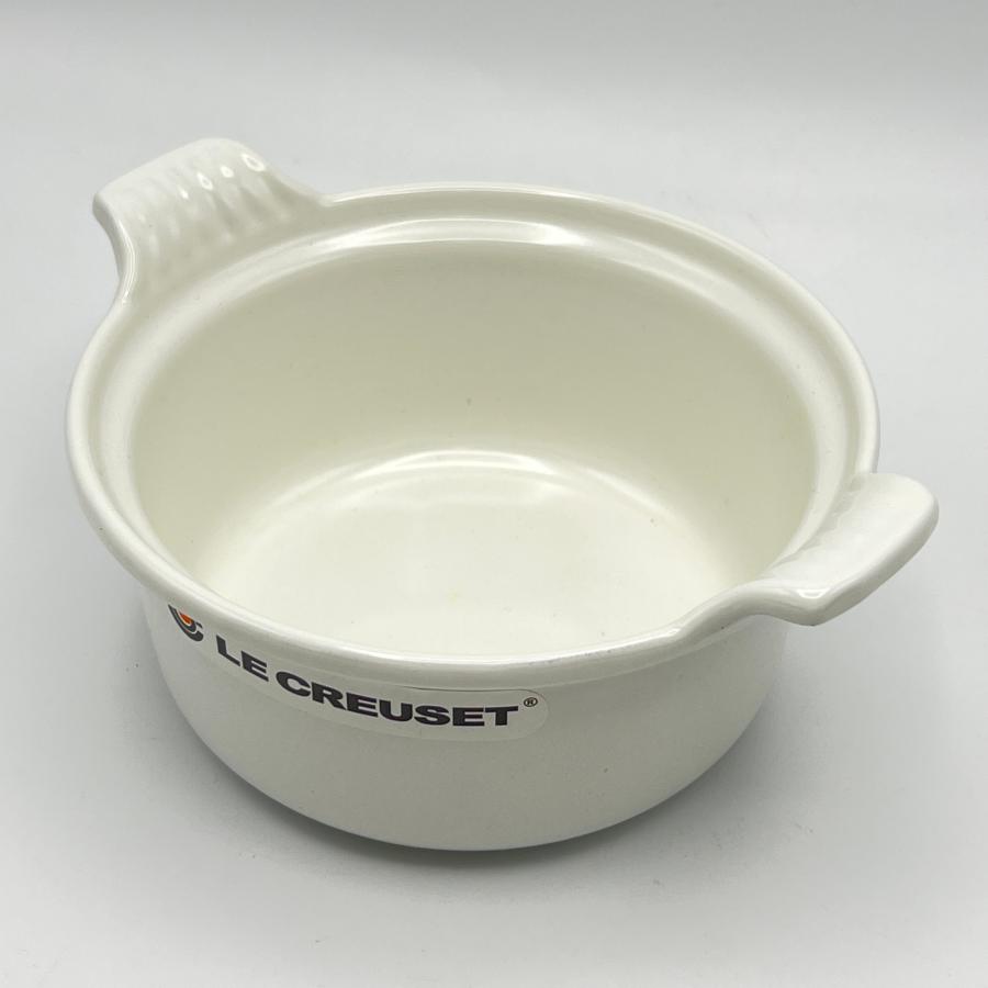 ボーナスストア+5％【美品】ル・クルーゼ ミニフォンデュセット 14cm ホワイト ホーロー LE CREUSET 本体 |  | 01