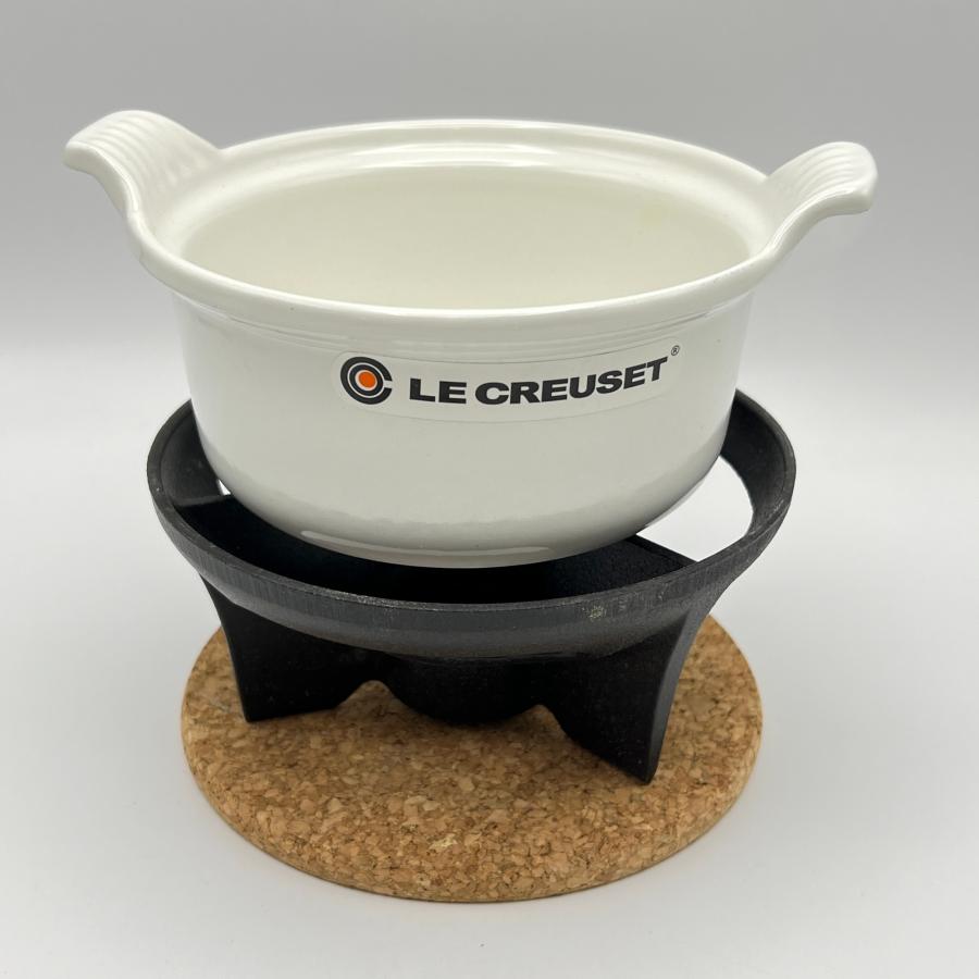 ボーナスストア+5％【美品】ル・クルーゼ ミニフォンデュセット 14cm ホワイト ホーロー LE CREUSET 本体 |  | 02