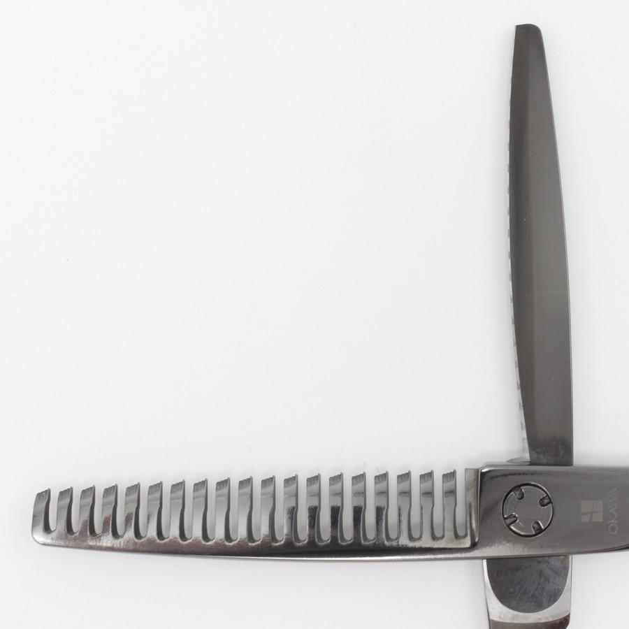 ボーナスストア+5％【美品】オオカワプロシザーズ SG193 DLCコーティング メタルブラック セニング 5.8インチ メガネハンドル 19目3段 約25%〜30% |  | 02