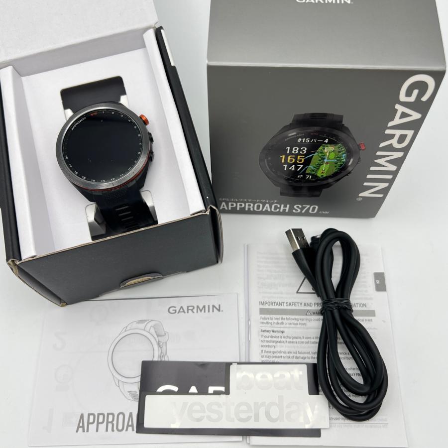 ボーナスストア+5％【美品】GARMIN Approach S70 47mm Black 010-02746 