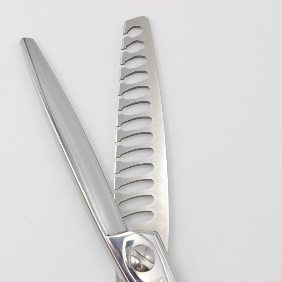 ボーナスストア+5％【美品】内海シザー U&U OF50R セニング 6インチ オフセットハンドル 13目フラット 約50% ウツミ トリミング用 |  | 03