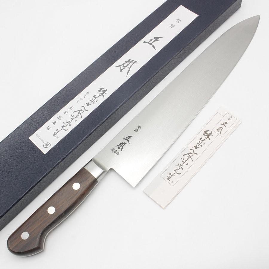 ボーナスストア+5％【新品】正本総本店 牛刀 CT-5030 一尺 鍔付紫丹柄 刃渡り約300mm 洋包丁 | 