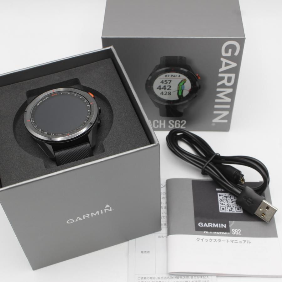 ボーナスストア+5％【美品】GARMIN Approach S62 Black 010-02200-20 ゴルフナビ スマートウォッチ アプローチ ガーミン 本体 | 