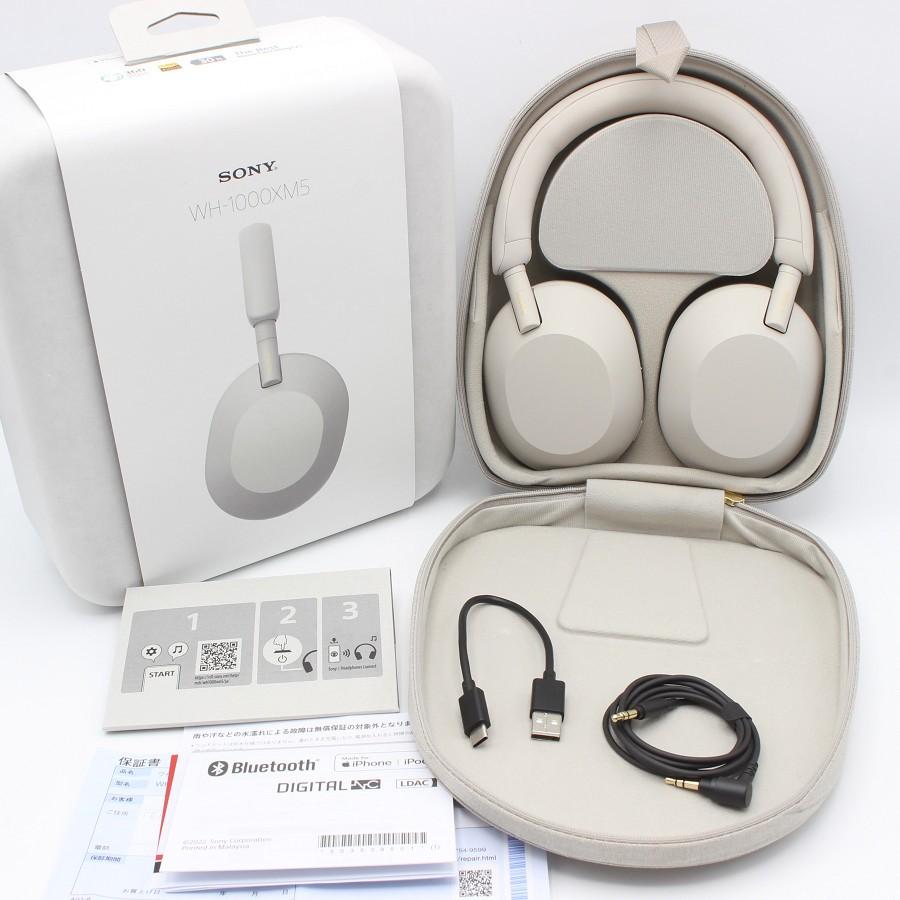 ボーナスストア+5％【美品】SONY WH-1000XM5 S プラチナシルバー ワイヤレスステレオヘッドホン ノイズキャンセリング ソニー 本体 | 