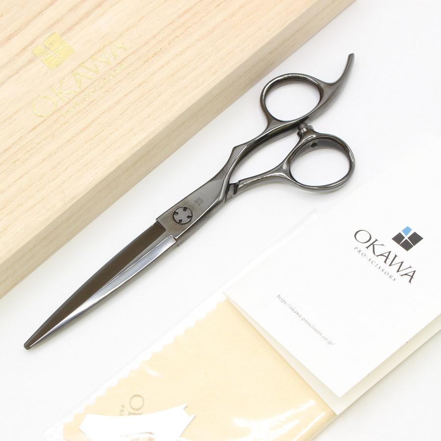 ボーナスストア+5％【美品】オオカワプロシザーズ JagII SGJ60-X DLCコーティング メタルブラック 6インチ カットシザー ジャグ | 