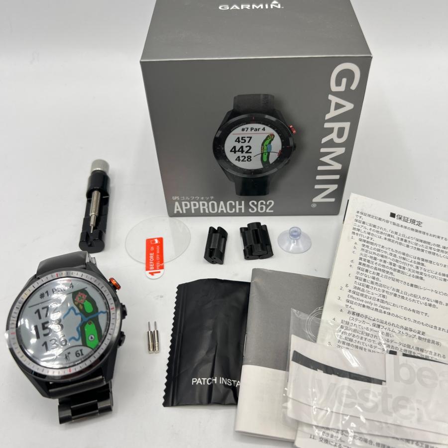 ボーナスストア+5％【美品】GARMIN Approach S62 Black 010-02200-20 ゴルフナビ スマートウォッチ アプローチ ガーミン 本体 | 