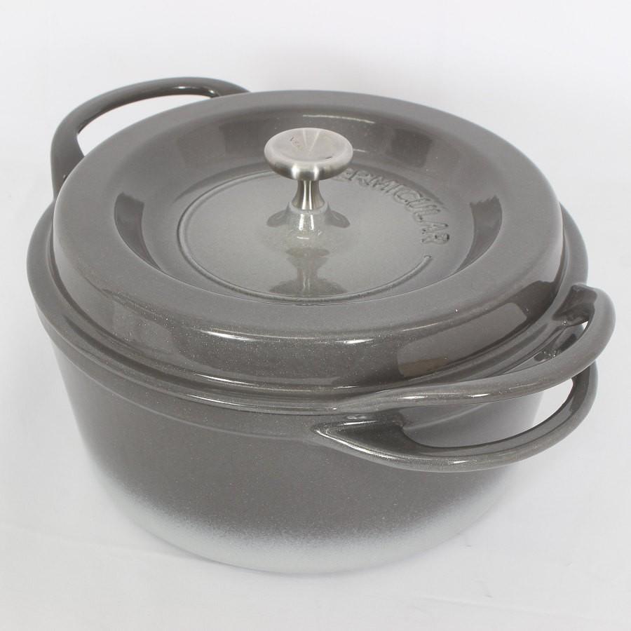 【ボーナスストア+5％】バーミキュラ オーブンポットラウンド 22cm GRY22R パールグレー マグネットリベット付き 無水 ホーロー 両手鍋 本体 |  | 01