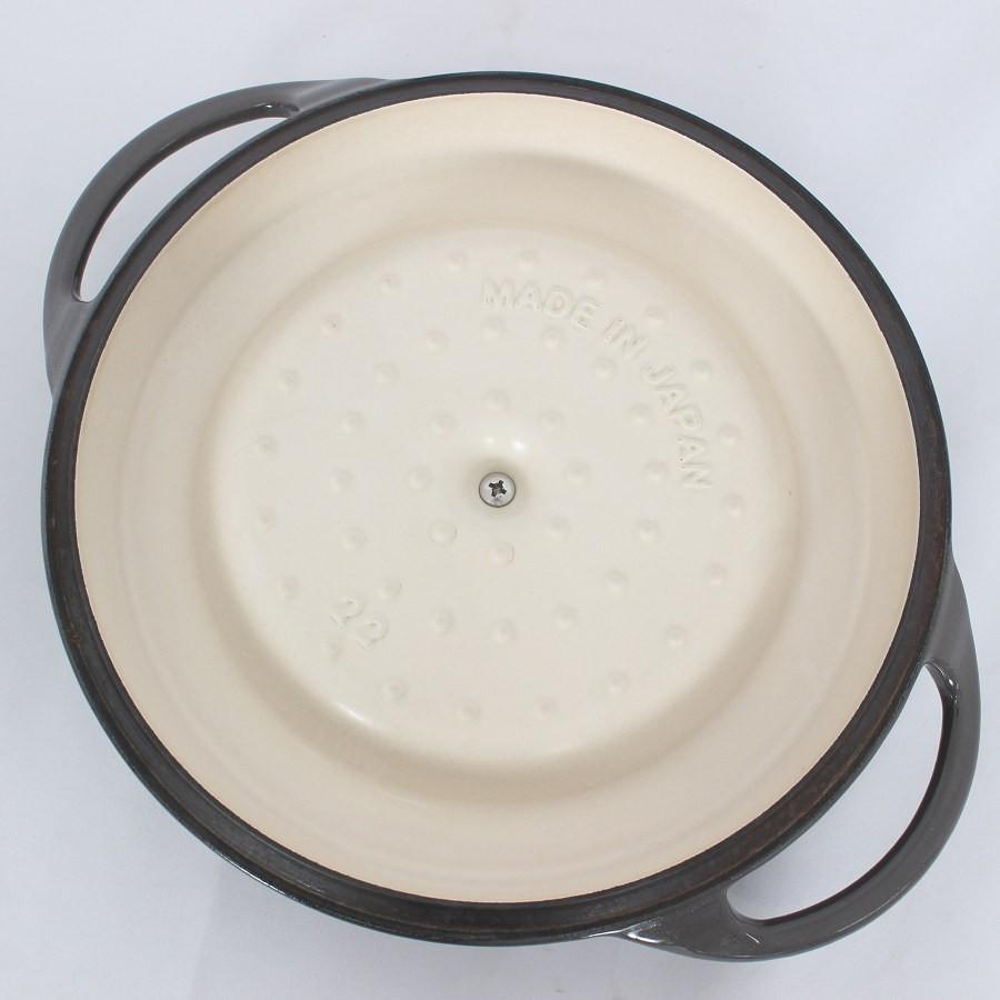 【ボーナスストア+5％】バーミキュラ オーブンポットラウンド 22cm GRY22R パールグレー マグネットリベット付き 無水 ホーロー 両手鍋 本体 |  | 07