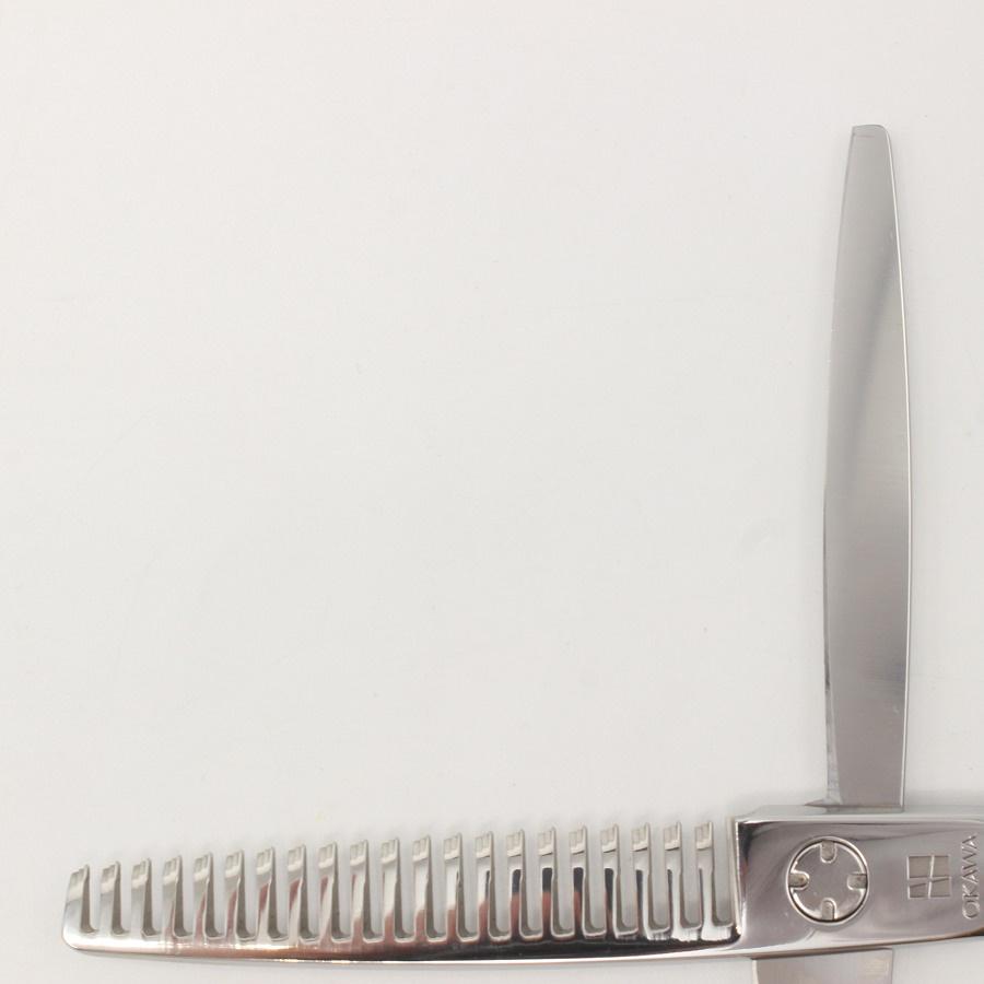 ボーナスストア+5％【美品】オオカワプロシザーズ SG212 セニング 5.8インチ メガネハンドル 21目2段エンジェルポケット 約20%〜25% |  | 02