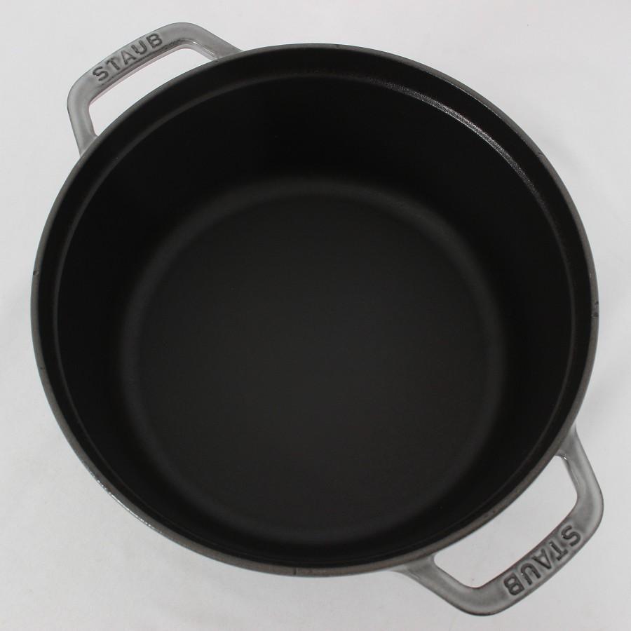 ボーナスストア+5％【美品】ストウブ ピコ ココット ラウンド 24cm グレー 40500-246 レシピブック付き ホーロー 両手鍋 STAUB 本体 |  | 04