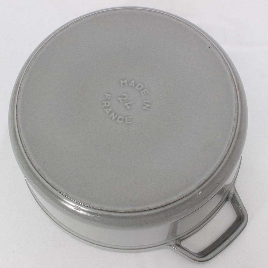 ボーナスストア+5％【美品】ストウブ ピコ ココット ラウンド 24cm グレー 40500-246 レシピブック付き ホーロー 両手鍋 STAUB 本体 |  | 05