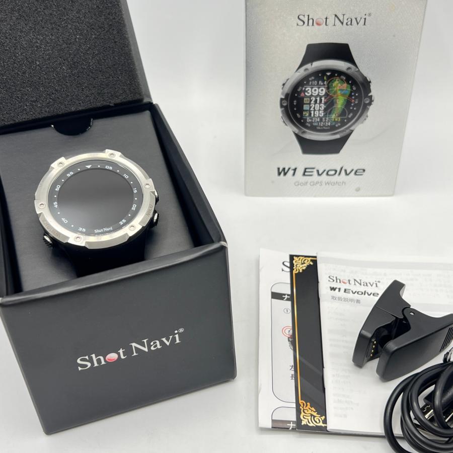 新品 ショットナビ 距離測定器 W1 Evolve 腕時計型 GPSナビ BK ボーナスストア+5％【美品】Shot Navi W1 Evolve ブラック