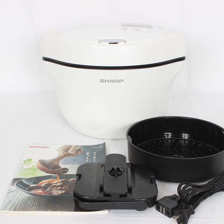 ボーナスストア+5％【美品】シャープ ヘルシオ ホットクック KN-HW24G-W メニュー集付き ホワイト系 水なし自動調理鍋 HEALSIO 2.4L 電気圧力鍋 本体 | 