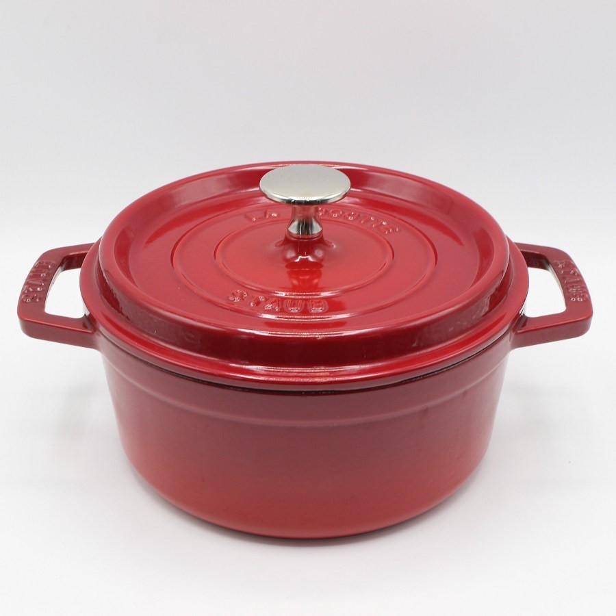 【ボーナスストア+5％】ストウブ ピコ・ココット ラウンド 18cm チェリーレッド ホーロー 両手鍋 STAUB 本体 | 