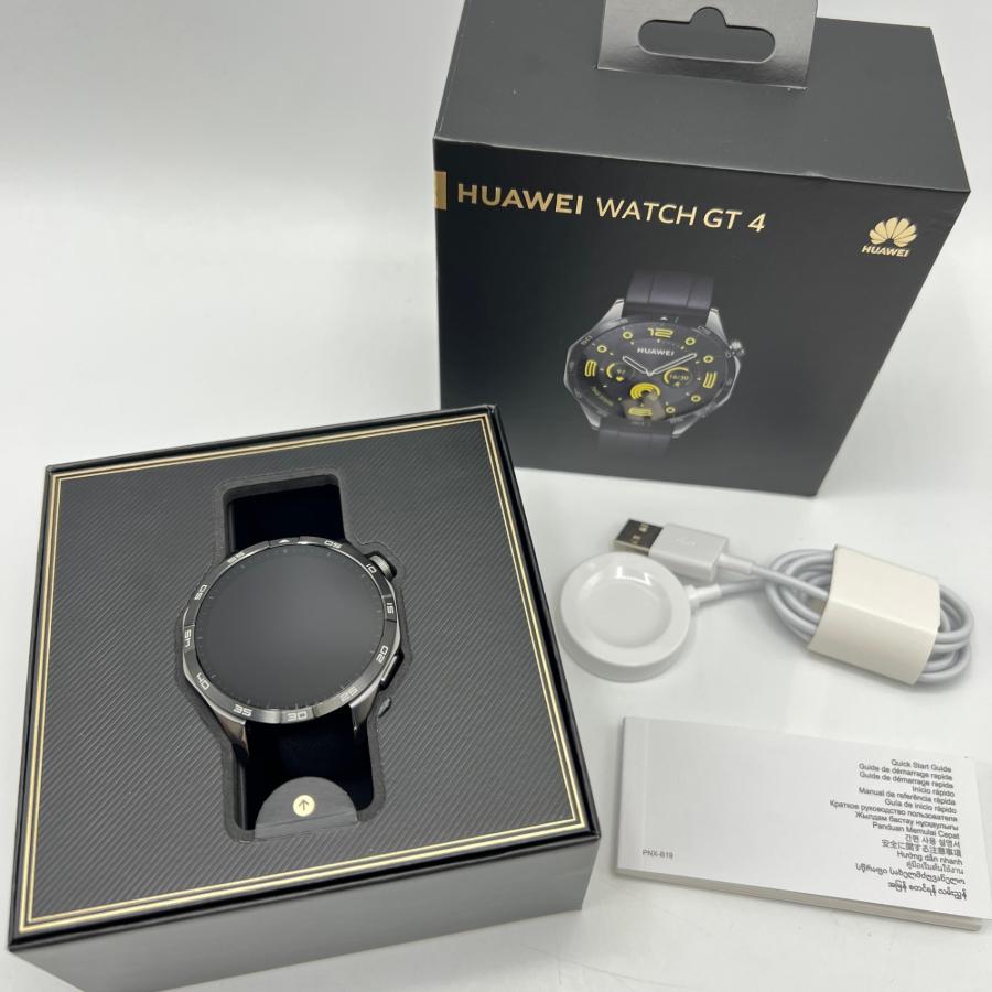 ボーナスストア+5％【美品】HUAWEI WATCH GT4 46mm PNX-B19 ブラック 