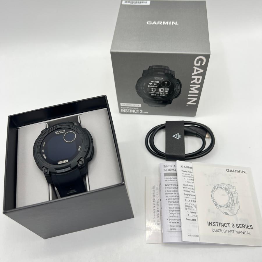 ボーナスストア+5％【美品】 GARMIN Instinct 3 Dual Power Tactical Edition 45mm 010-02934-80 ブラック スマートウォッチ ガーミン インスティンクト 本体 | 