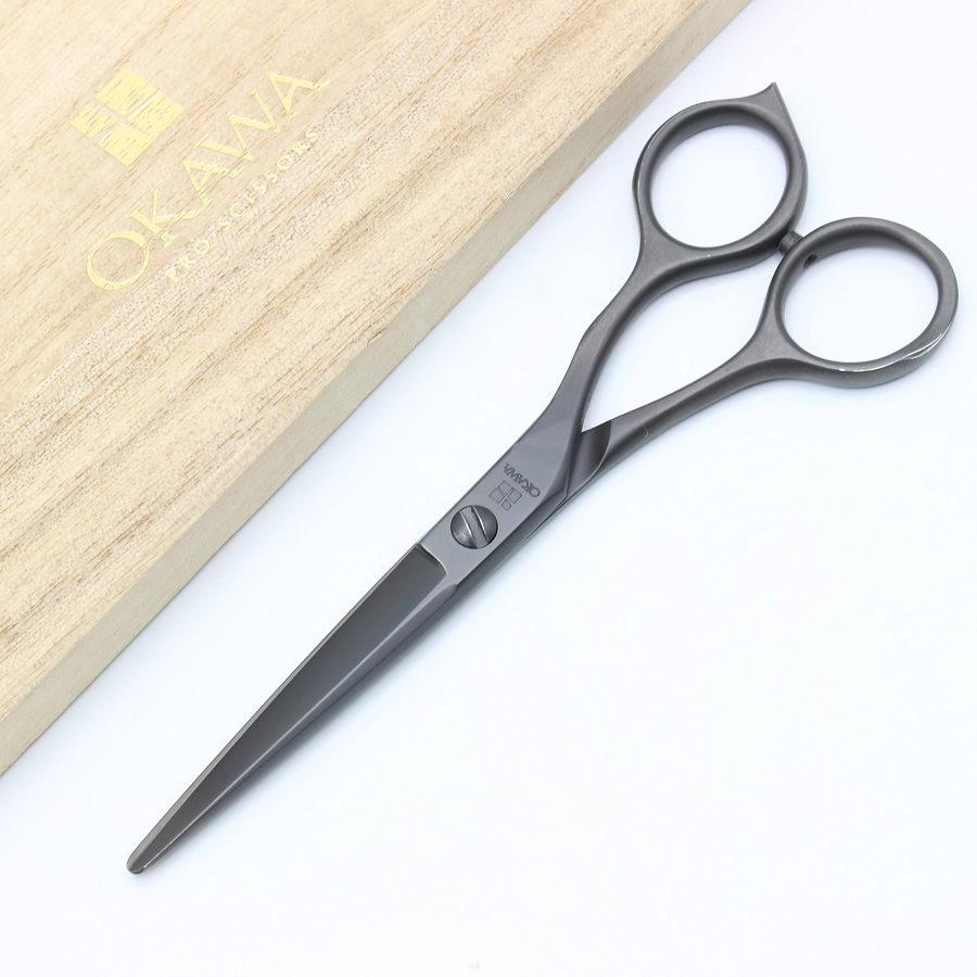 ボーナスストア+5％【美品】オオカワプロシザーズ SG55-K DLC マットコーティング カットシザー 5.5インチ ハマグリ刃 メガネハンドル | 