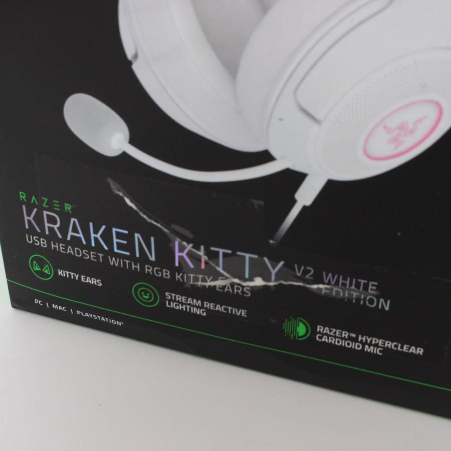 ボーナスストア+5％【新品未開封】Razer Kraken Kitty V2 RZ04-04730600-R3M1 ホワイト ネコミミゲーミングヘッドセット ヘッドホン レイザー 本体 |  | 01