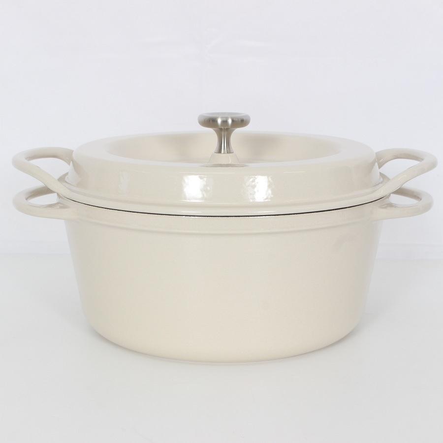 ボーナスストア+5％【新品】バーミキュラ オーブンポットラウンド 22cm NBG22R ナチュラルベージュ 無水 ホーロー 両手鍋 本体 |  | 02