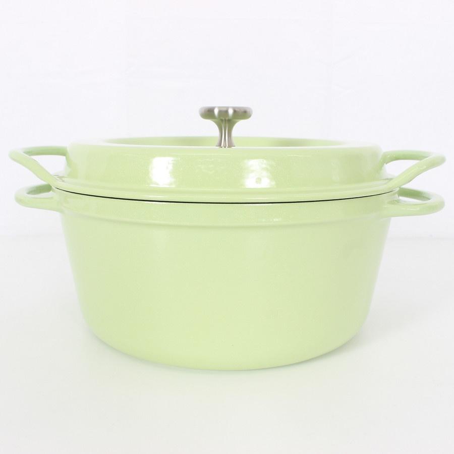 ボーナスストア+5％【新品】バーミキュラ オーブンポットラウンド 22cm GRN22R パールグリーン 無水 ホーロー 両手鍋 本体 |  | 02