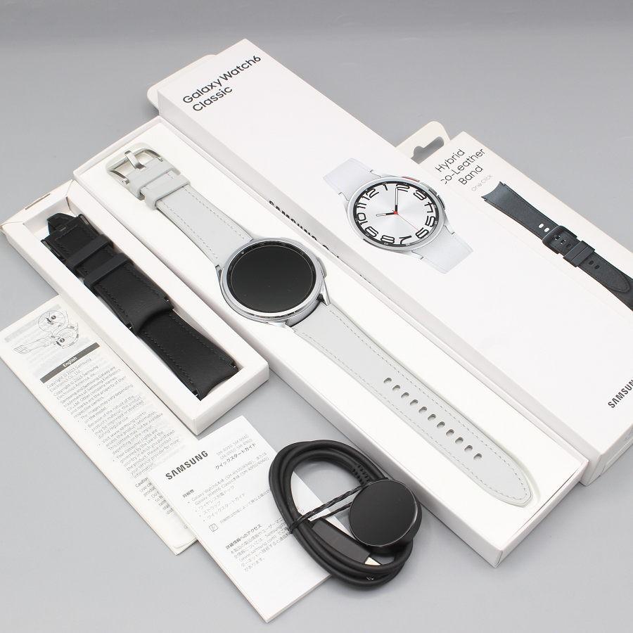 ボーナスストア+5％【美品】SAMSUNG Galaxy Watch6 Classic 47mm SM-R960NZSAXJP シルバー スマートウォッチ サムスン ギャラクシーウォッチ クラシック 本体 | 