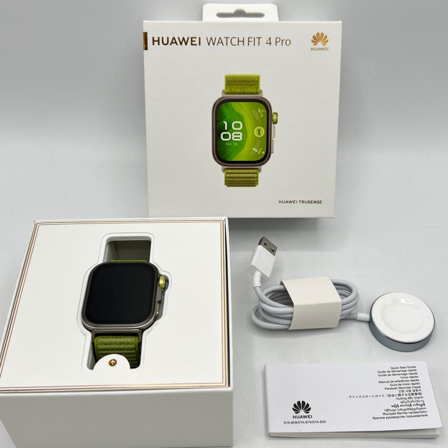 ボーナスストア+5％【美品】HUAWEI WATCH FIT 4 Pro SYA-B29 グリーン スマートウォッチ ファーウェイウォッチ 本体 | 