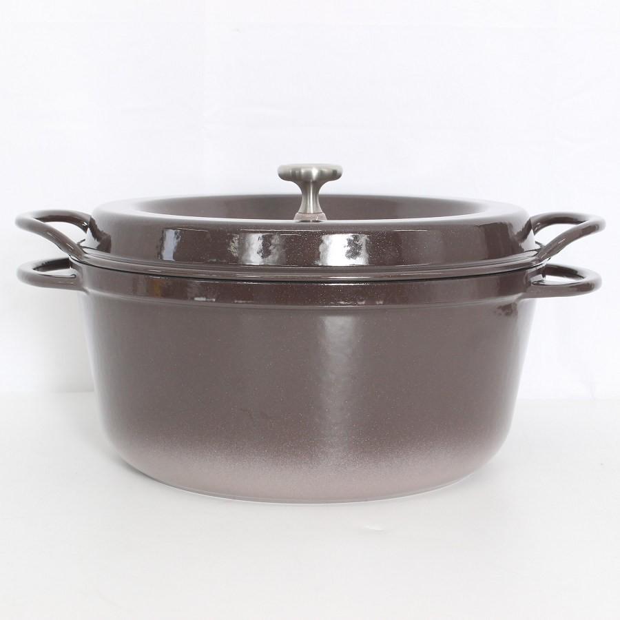 ボーナスストア+5％【美品】バーミキュラ オーブンポットラウンド 26cm BRN26R パールブラウン 無水 ホーロー 両手鍋 本体 |  | 02