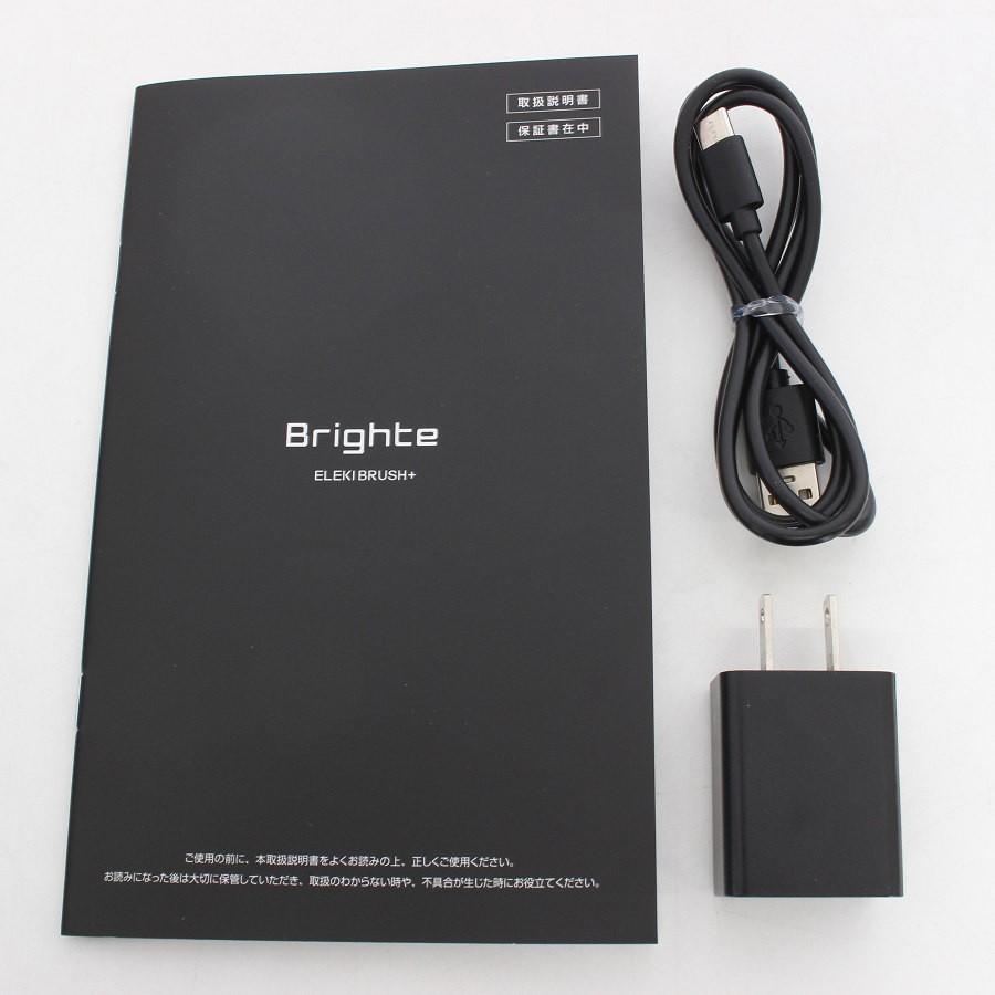 ボーナスストア+5％【美品】Brighte ELEKI BRUSH+ BRT-FSB180 ブラック エレキコーム付 美顔器 EMS フェイスケア ブライト エレキブラシ 本体 |  | 09
