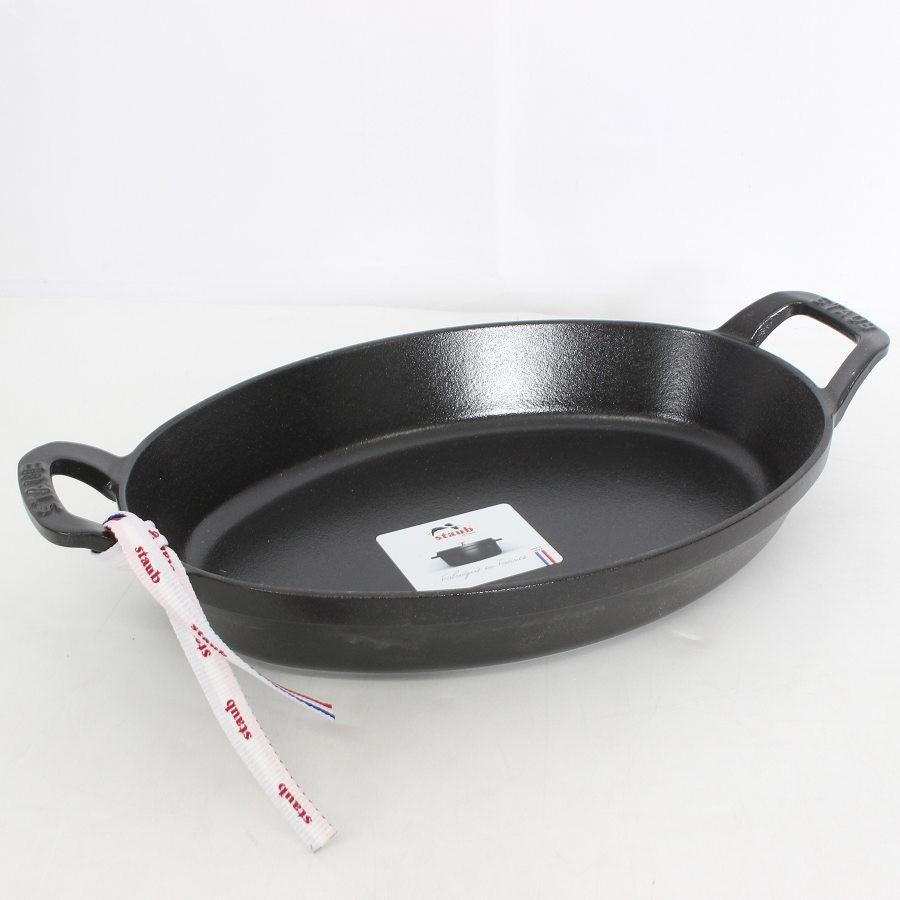 ボーナスストア+5％【新品】 ストウブ オーバルスタッカブルディッシュ 28cm マットブラック ホーロー 両手鍋 Staub 本体 |  | 01