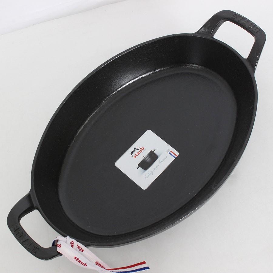ボーナスストア+5％【新品】 ストウブ オーバルスタッカブルディッシュ 28cm マットブラック ホーロー 両手鍋 Staub 本体 |  | 02