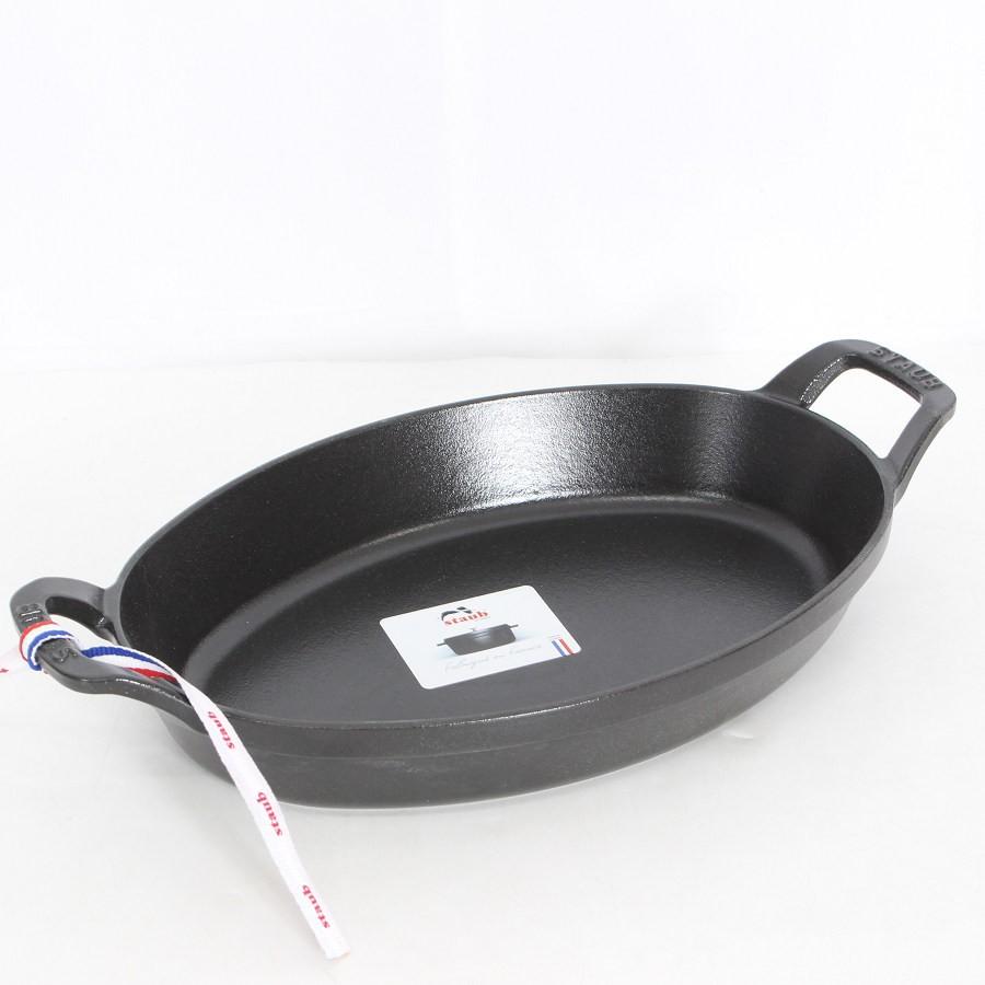 ボーナスストア+5％【新品】 ストウブ オーバルスタッカブルディッシュ 28cm マットブラック ホーロー 両手鍋 Staub 本体 |  | 01
