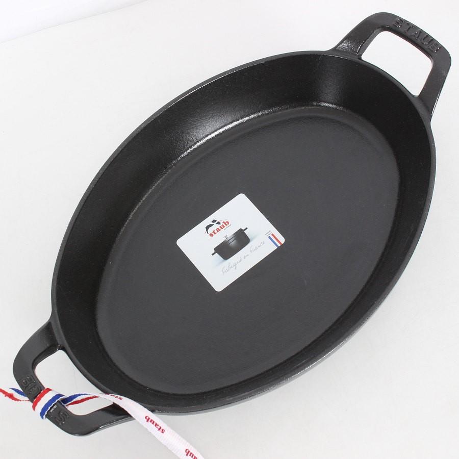 ボーナスストア+5％【新品】 ストウブ オーバルスタッカブルディッシュ 28cm マットブラック ホーロー 両手鍋 Staub 本体 |  | 02