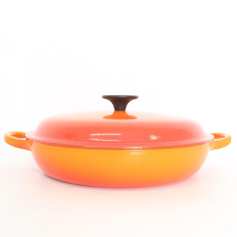 【ボーナスストア+5％】ル・クルーゼ ビュッフェ・キャセロール 26cm 25032-26-09 オレンジ ホーロー 両手鍋 ガス IH オーブン 対応 本体の画像